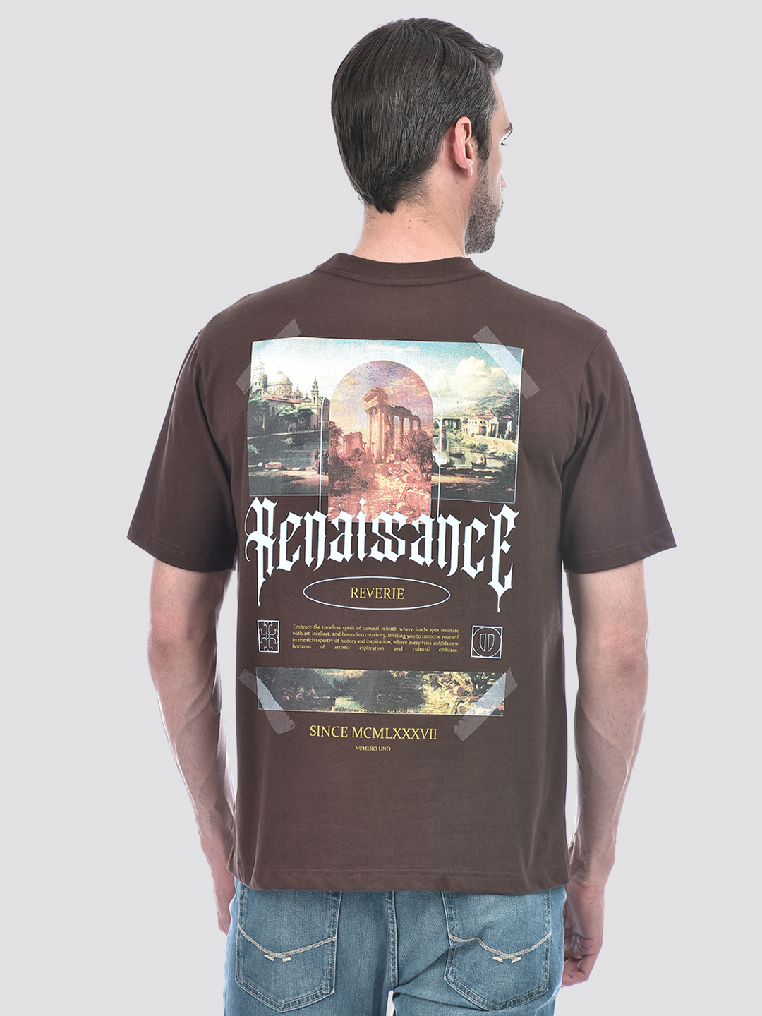 Numero Uno Men Graphic Print Brown T-Shirt